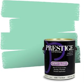 Paints Exterior Paint and Primer In One, 1-Gallon, Semi-Gloss, Comparable Match of Sherwin Williams* Green Jewel*