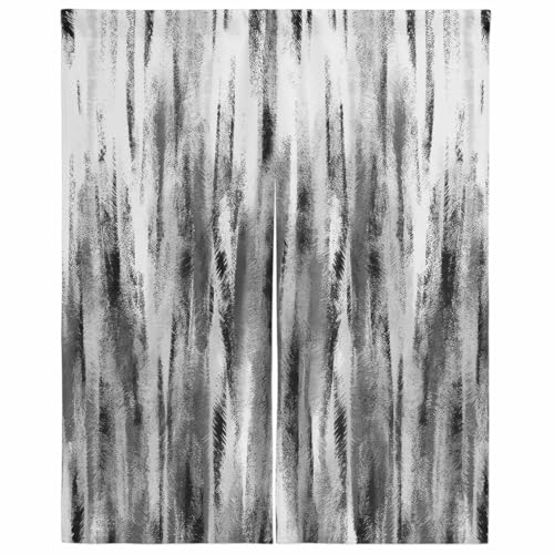 Evamona のれん 間仕切りカーテン 遮光 断熱 目隠し 幅75x丈170cm 和風 おしゃれ 暖簾 玄関 キッチン リビング 出入り口 店舗 カフェ 飲食店 春夏秋冬 インテリア装飾 絵筆 退廃的 レトロ 線 黒