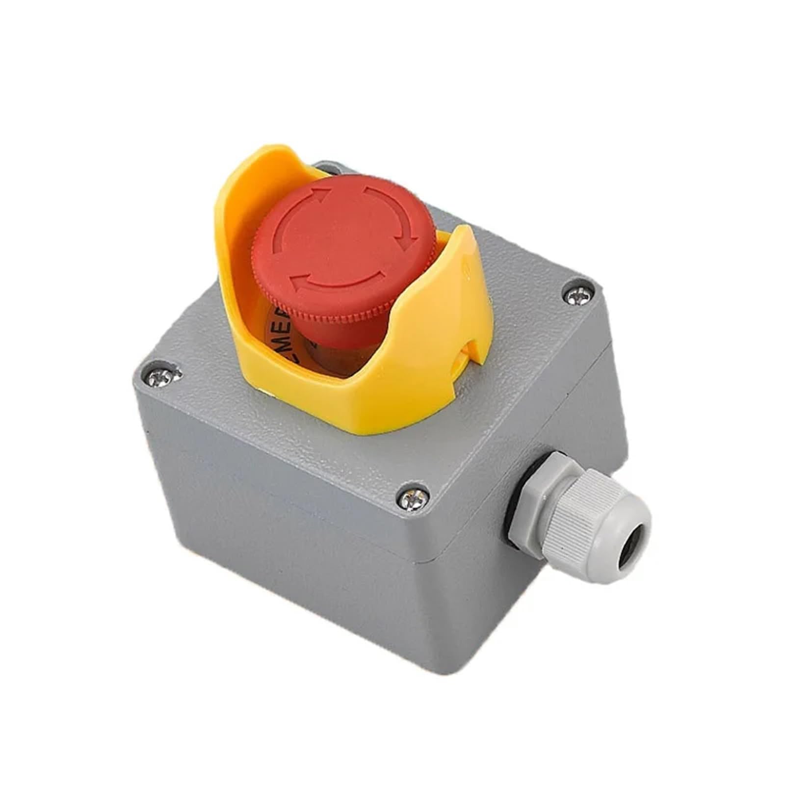 1 pz Pulsante di arresto di emergenza Interruttore di controllo Scatola di controllo Ascensore con coperchio di protezione Custodia impermeabile 22 mm montata(2)