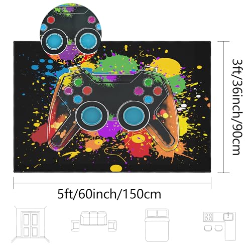 Tapete gamer antideslizante 3x5 ft para habitación miniatura 2