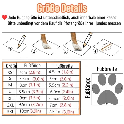 BnbnPup Hundeschuhe Pfotenschutz Outdoor Krallenschutz Für Hunde Hunde Schneeschuhe Mit Anti-Rutsch Sohle Reflektierendem Riemen-M