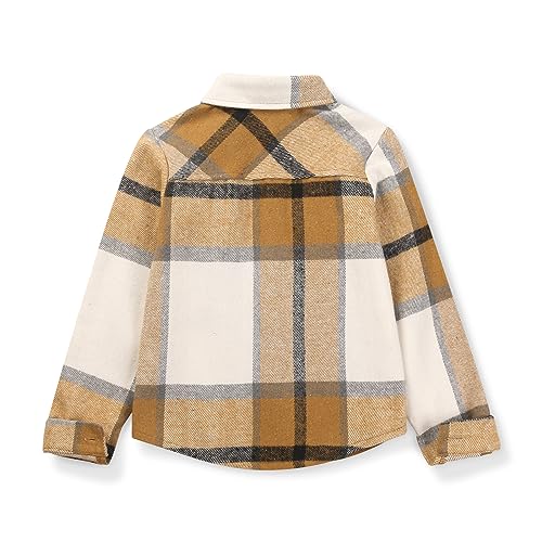 Image of Girls Flannel Plaid Shacket Button Down Long Sleeve Casual Shirt Shackets Fall Jacket Clothes