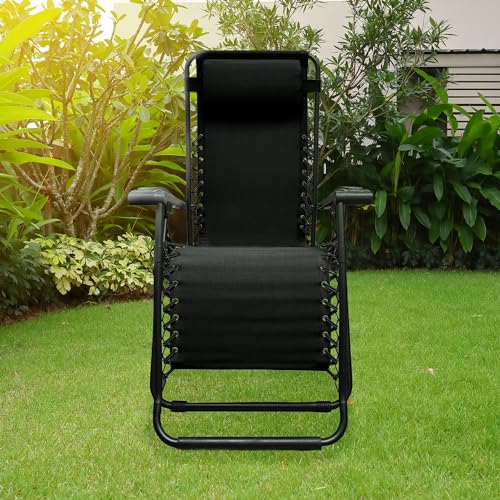 Caravan Sports Zero Gravity Outdoor Portable Folding Camping Lawn Deck Patio Pool Recliner Lounge Chair for Adults, Adjustable Headrest, ...