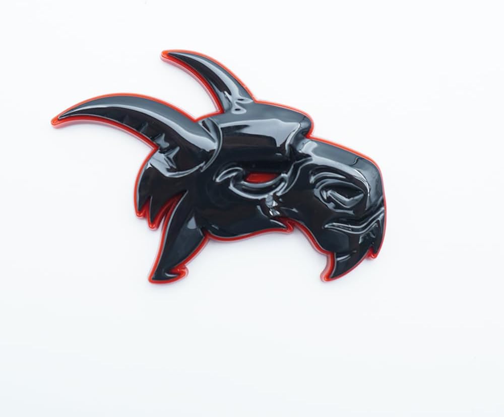 2pcs Custom Head Side Emblems 3D Badges Nameplate Replacement for Ram 1500 2500 3500 (Red Black)