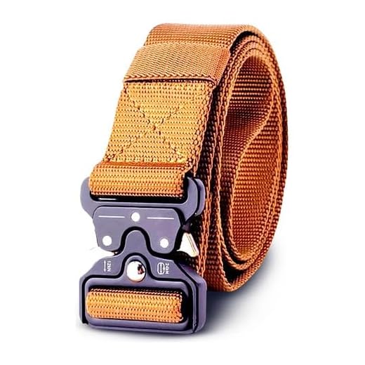 Cinto Tático Militar Com Fivela de Engate Rápido Anti Alérgico | Alpha Ecom (Caramelo Metal)