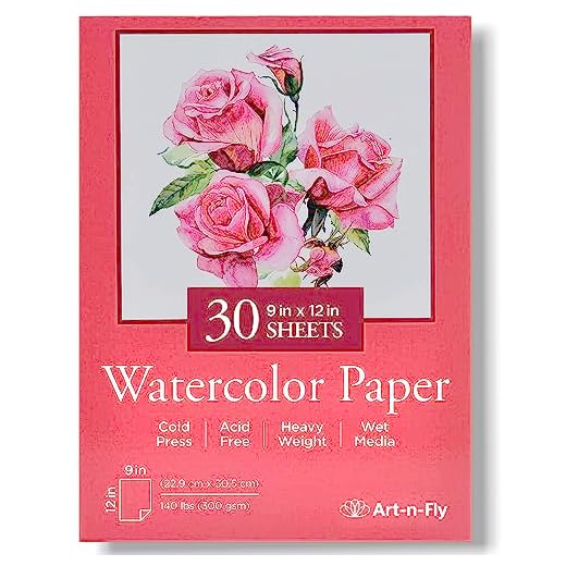 Papel para Acuarela – Bloc Acuarela de 30 Hojas para Pinturas Acuarelas - Grano Fino - A4 22,9 cm x 30,5 cm - 300g
