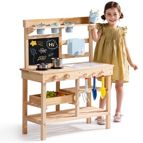 Explore Creativity with the ROBUD Wooden Mud Kitchen for Kid