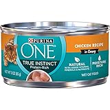 Purina ONE Natural, High Protein, Gravy Wet Cat Food, True Instinct Chicken Recipe - Pull-Top ,3...