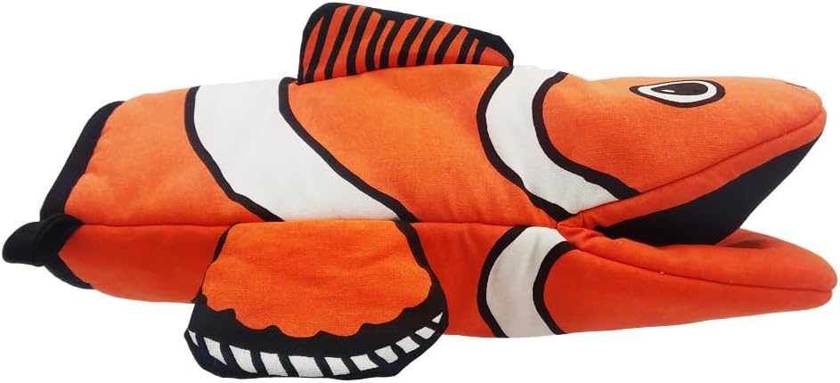 Oven Mitts Animal Clown Fish Kitchen Mitt Baking Cooking Over Mitt Sea Creatures, 100% Cotton Fun Kitchen Mitt Accessory for Cooks, Bakers or Chefs for Women and Men (2 Pack)