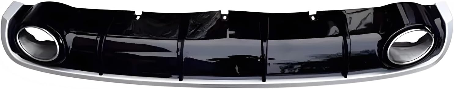 Rear Bumper Diffuser Lip Chrome Black Spoiler Splitter & Muffler Pipe Exhaust Tip Car Body Kit Compatible for Audi A6 C7 2012-2015
