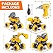 LUDILO 4PCS Take Apart Toys for 4 Year Old Boys Construction Toys with Electric Drill DIY Assembly Building Stem Toys Trucks Gifts for 3 4 5 6 7 8 Year Old Boys Girls Kids Learning Educational Toys