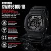Reloj digital Casio G-Shock GWM5610U-1B para hombre, Tough Solar, control por radio Multi-Band 6, resistente al agua 200M, resistente a golpes, retroiluminación LED, pulsera de resina negra 6