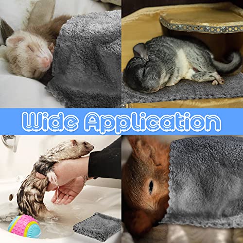 Tatuo 10 Pieces Guinea Pigs Blankets Hamster Fleece Cage Liners Soft Guinea Pig Accessories Small Animal Pet Blanket Sleep Bedding Mats Pet Supplies for Dog Puppy Cat (Gray,11.8 x 11.8 Inch) - Image 4