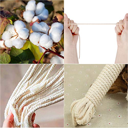 Blisstime Macrame Cord 3Mm X 500 Yards Natural Cotton Macrame Rope 4 Strand Twisted Cotton Cord Soft Undyed Cotton Rope For Wall Hangings, Plant Hangers, Crafts, Knitting, Decorative Projects #TOP3
