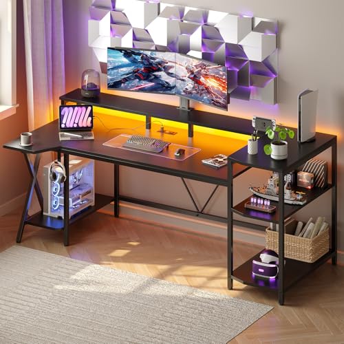 Luxury Gaming Desk with LED Lights