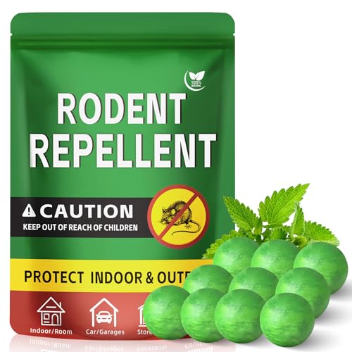 suntipan Mouse Repellent, 10PCS Rodent Repellent Ball Indoor & Outdoor, Peppermint Oil Mice Repellent for Pest Insect Control- Long Lasting Family Protection