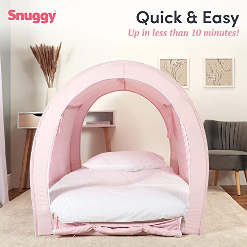 Snuggy Pod Bettzelt für alle Altersgruppen, Design Pink, Marineblau, Grau, Verdunkelung (Rosa, Doppelbett) - Image 3