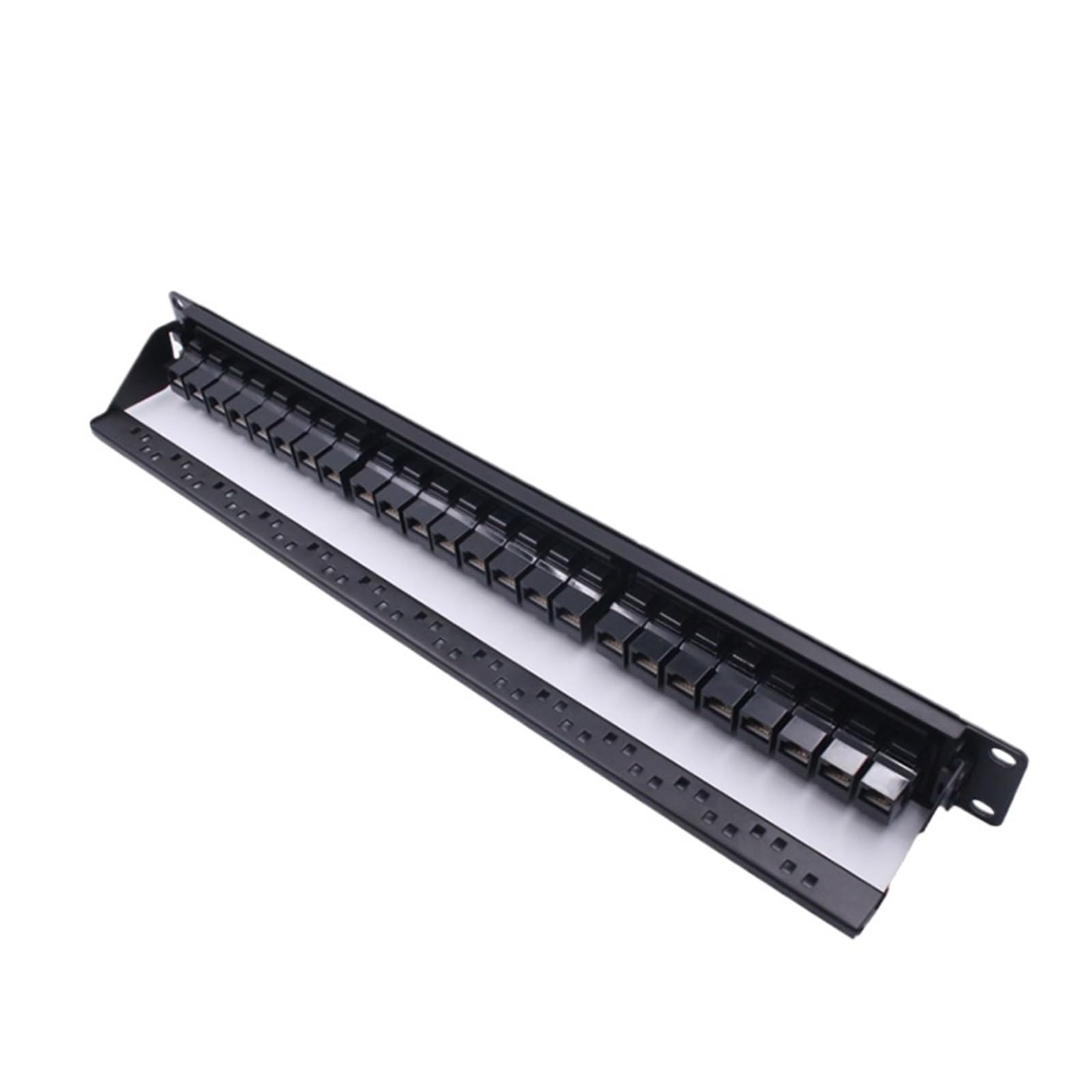 48.3 cm 1U Szafa Rack Pass-Through 24 Port CAT6 Patch Panel RJ45 Kabel sieciowy Adapter Keystone Modułowa rama dystrybucyjna