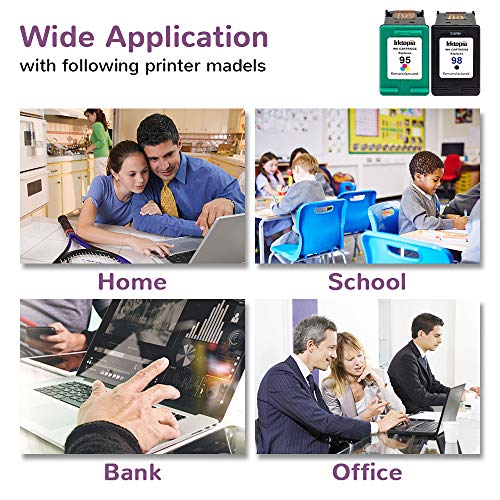 Inktopia Remanufactured Ink Cartridge Replacement For Hp 98 95 (1 Black, 1 Tricolor) 2 Pack C9364Wn C8766Wn For Officejet 150 100 6310 Photosmart 8050 C4180 C4150, Deskjet 460 5940 Printer #TOP5
