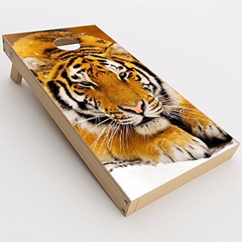 Skin Decal Vinyl Wrap for Cornhole Game Board Bag Toss (2xpcs.) / Siberian Tiger