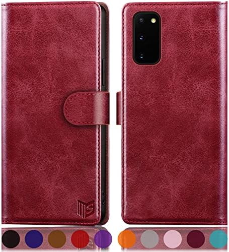 SUANPOT for Samsung Galaxy S20 case RFID Blocking Credit Card Holder, Flip Folio Book PU Leather Phone case Shockproof Cover Women Men for Samsung S20 case Light Brown
