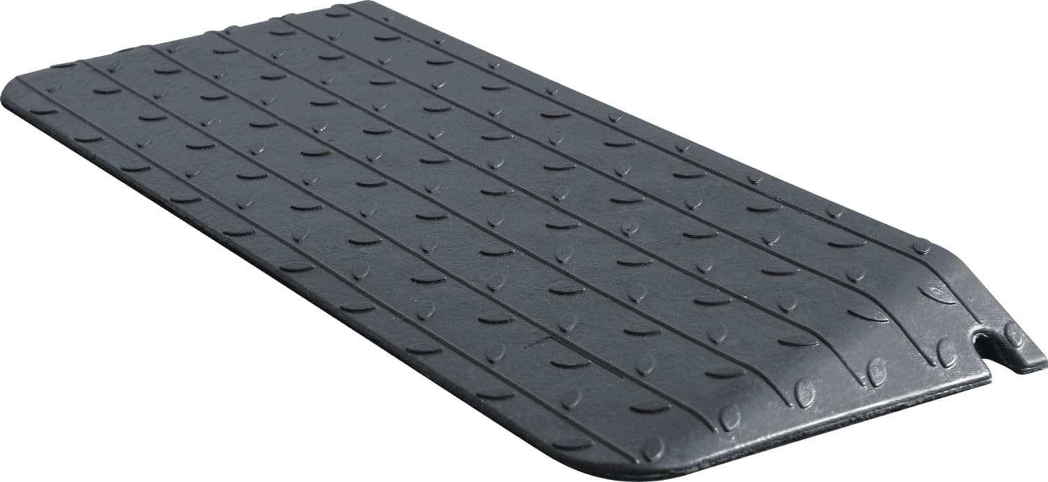 Rubber Threshold Ramp Anti-Slip Textured Surface Rubber Curb Ramp for Wheelchair and Scooter Black, Wheelchair Ramp Doorway Rated 33000Lbs Load Capacity (2.5" Rise - 3.6 Feet Long) 