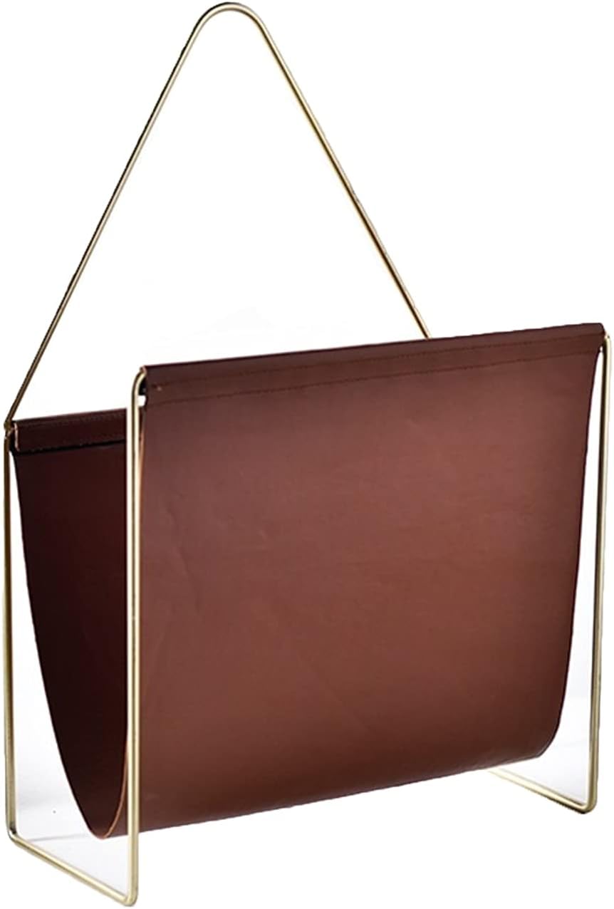 Amazon｜デスクトップストレージフォルダ マガジンホルダー クリエイティブライトラグジュアリーノルディックメタルレザー雑誌新聞棚ホーム