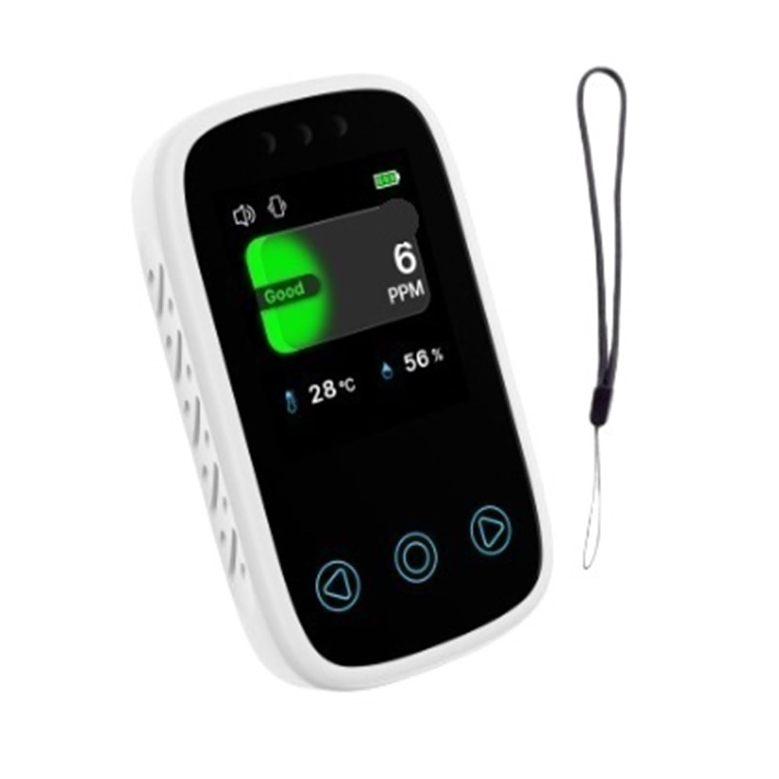 Erdgasdetektor, 2 Stück Mini-CO-Detektor, 3-in-1-Digitalanzeige, Tragbar, Wiederaufladbar, Typ-C-Kohlenmonoxid-Gasanalysator(White)