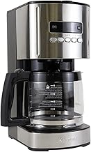 Kenmore Aroma Control 12-Cup Programmable Coffee Maker, Black and Stainless Steel Drip Coffee Machine, Glass Carafe, Reusable Filter, Timer, Digital Display, Charcoal Water Filter, Regular or Bold