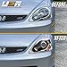 USR DEPO 02-05 Civic Si UPGRADE Stock Replacement Headlight Assembly Set (Left + Right) Compatible with 2002-2005 Honda Civic Si 3DR Hatchback (Type R Style, Black Housing, Clear Corner, Plug n Play)