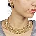 MUCH-MORE Necklace Set Stylish Design Gold Plated Tone South Indian Temple Jewelry Polki Necklace Traditional Necklace Traditional Coin Necklace Earrings For Wedding & Party Wear For Girls Women