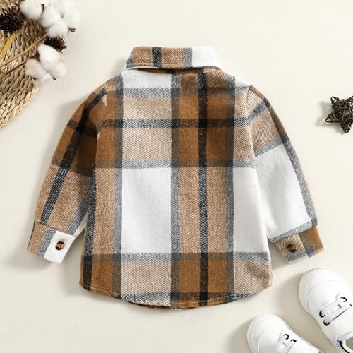 Jacket Boys Toddler Boys Long Sleeve Plaid Printed T Shirt Gentleman Tops Clothes With Pocket Coats Kids Shirt4