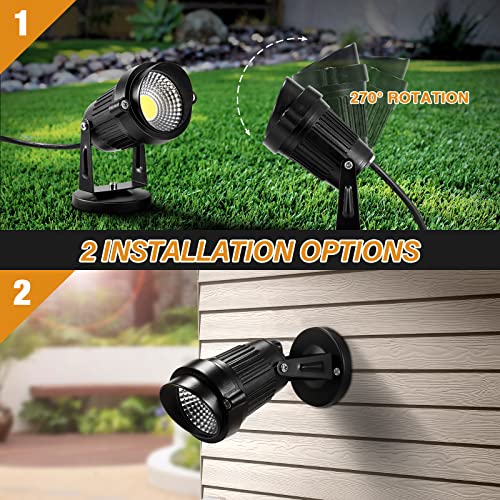 Lemonbest Led Landscape Up Down Light 5W White Led Decorative Spotlight Lamp 110V With Plug For Indoor Outdoor Yard Step Wall Lighting (Warm White)（No Spike #TOP6