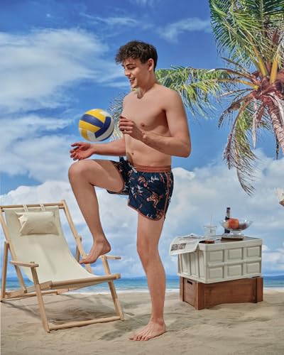 SURF CUZ Mens Swim Trunks 5" Swim Shorts Vintage Bathing Suits with Mesh Lining 80s 90s Retro Swimwear Board Shorts2