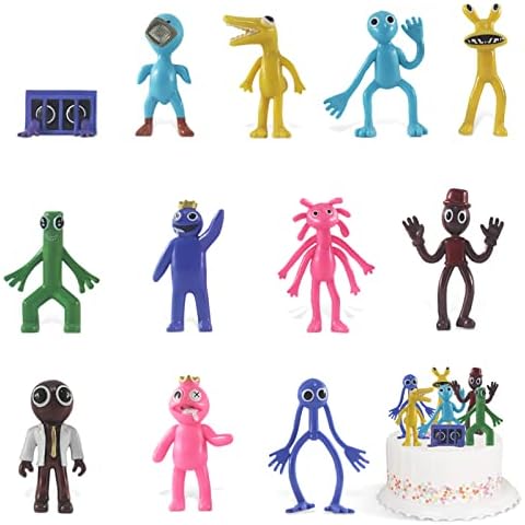 Rainbow Friends PVC Figures Model, Pack of 12 Rainbow Friends Figures, Rainbow Friends Figure, Roblox Rainbow Friends Game Fans Gifts for Boys and Girls, Figure Desktop Ornaments Cover