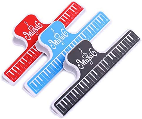 Music Book Clips,4 Pcs Plastic Music Holder Stand Page Paper Clamps Guitar Accessories for Piano Guitar Violin Playing Instruments and Reading Books, Black