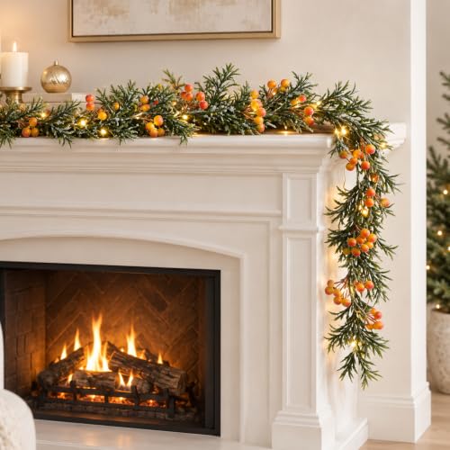 1.8M Guirnalda De Navidad, 35 Led Guirnalda Navideña con Luces Guirnaldas Navideñas, Adornos Navideños Decoración De Navidad para Escaleras, Puerta, Arco, Hogar, Exterior, Decoración(01)