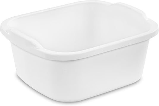 Sterilite Dishpan Basin with Molded Handles for Kitchen, 12 Quart, 32-Pack