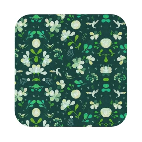 Untersetzer aus Leder mit Gras- und Taubendruck, geeignet für Restaurants,