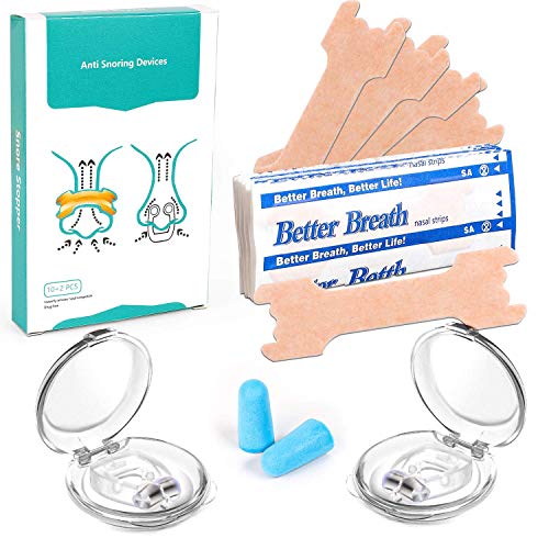 Nosal Patch,Nasenstrips-Schnarchstopper,Magnet aus Medizinisches Material BPA-Frei Sofortige Anti Schnarch Hilfe inkl. Transportbox(10+2+1Stück)