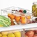 mDesign Stackable Kitchen Storage Organizer BPA Free Bin with Handle and Top Nesting Tray with Divided Compartments for Refrigerators, Freezers, Cabinets - 2 Pieces - Clear