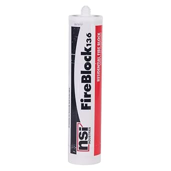 NSI FS-136 Fireblock136 Residential Rated Non-Combustible Fire Block, 10.3 oz Caulk Tube, for Residential Applications, Red