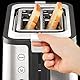 Krups KH442D Control Line Premium Toaster, Edelstahl, 2 kurze Schlitze für 2 Scheiben, Brötchenaufsatz, 6 Bräunungsgrade, 850 W, 23.6 x 32.4 x 20.2 cm, Silber/ Schwarz