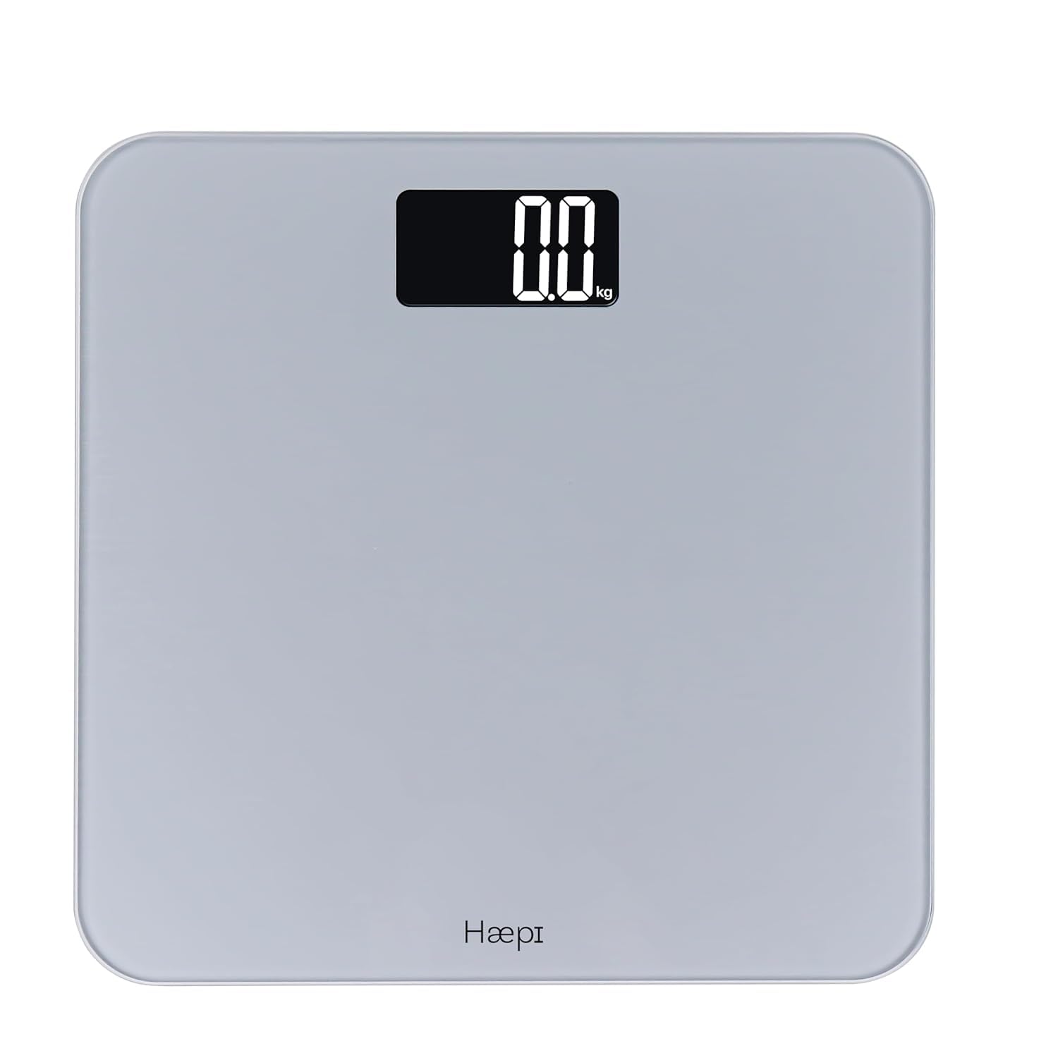 Haepi, Bilancia per persone elettronica con grande vassoio, grande schermo retroilluminato, bilancia pesapersone design e precisa, capacità massima di 180 kg, batterie incluse, garanzia 15 anni