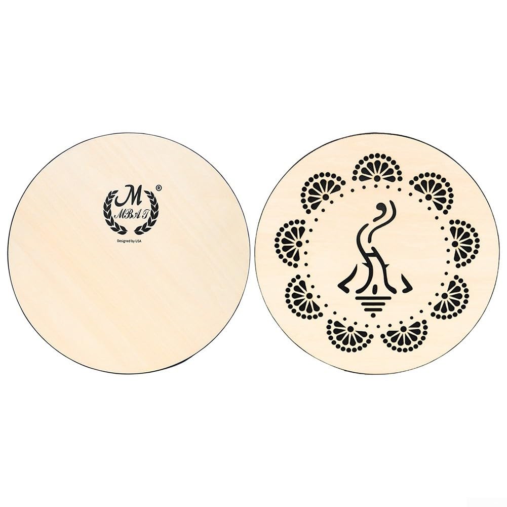 Tambour de Mer 25,4 cm pour l'équilibre émotionnel et la guérison en Bois Naturel