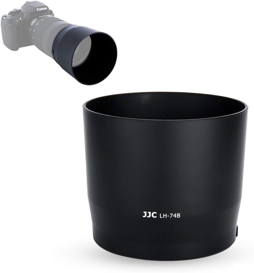 JJC Dedicated Lens Hood Shade Protector for Canon RF 100-400mm F5.6-8 is USM & EF 70-300mm f/4-5.6 is II USM Replaces Canon ET-74B Lens Hood Reversible/Bayonet/with Button to Lock or Release