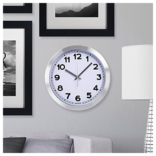 12 Inch Brushed Aluminum Wall Clock