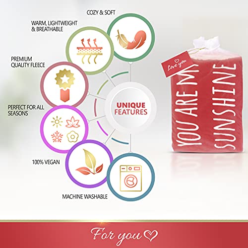 Easyfluffy I Love You Blanket - Girlfriend Gifts For Girlfriends And Boyfriends - Inspirational Blankets For Women - Couples Blanket - Love Gifts - Hug Blanket, Throw 50” X 60” (Red) #TOP6