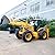 Towable Mini Backhoe Loader with Front Loader and Rear Excavator, Small Digger Machine for Light Construction Agriculture and Drainage