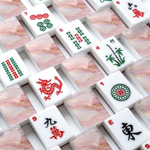 Set American Mahjong 166 piezas acrílico con bolsa y dados miniatura 4